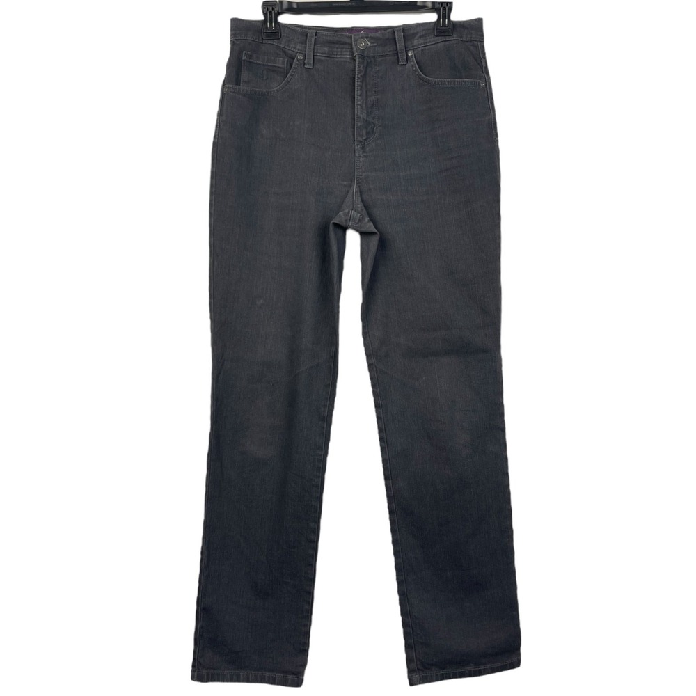 Gloria Vanderbilt Amanda Tapered High Rise Gray Denim Jeans Womens 8 D22692RA‎